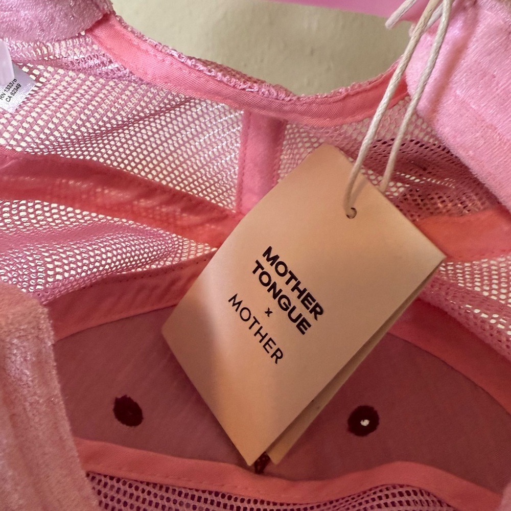 MOTHER Corduroy 'Mother Knows Best' Cap in Wine and Pink - Picture 10 of 14